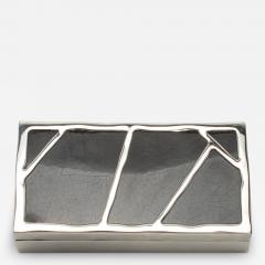  R Y Augousti Modern Box in Black Shell with Polished Stainless Steel by R Y Augousti - 3878794