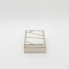  R Y Augousti Modern Box in Mother of Pearl with Polished Stainless Steel by R Y Augousti - 3854428