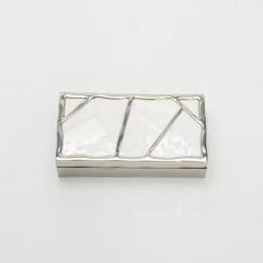  R Y Augousti Modern Box in Mother of Pearl with Polished Stainless Steel by R Y Augousti - 3854463