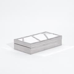  R Y Augousti Modern Box in White Shagreen with Polished Stainless Steel by R Y Augousti - 4236283