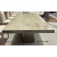  R Y Augousti Modern Designer Shagreen Pedestal Dining Table - 4206374
