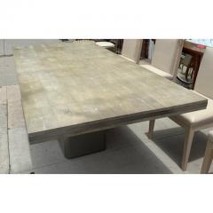  R Y Augousti Modern Designer Shagreen Pedestal Dining Table - 4206375