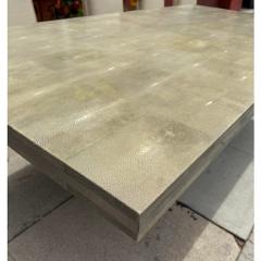  R Y Augousti Modern Designer Shagreen Pedestal Dining Table - 4206377