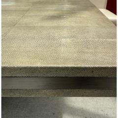  R Y Augousti Modern Designer Shagreen Pedestal Dining Table - 4206378