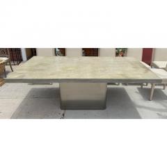  R Y Augousti Modern Designer Shagreen Pedestal Dining Table - 4206379