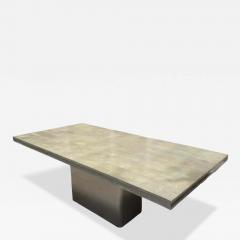  R Y Augousti Modern Designer Shagreen Pedestal Dining Table - 4207968