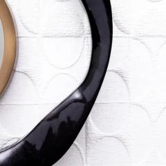  R Y Augousti Modern Mirror in Black Shell with Bronze Patina Brass Details by R Y Augousti - 3896144