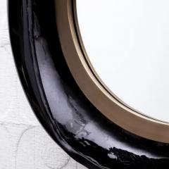  R Y Augousti Modern Mirror in Black Shell with Bronze Patina Brass by R Y Augousti - 3896189