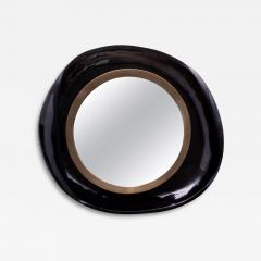  R Y Augousti Modern Mirror in Black Shell with Bronze Patina Brass by R Y Augousti - 3901210