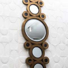  R Y Augousti Modern Mirror in Brass with Shagreen and Quartz Details by R Y Augousti - 3896123