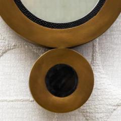  R Y Augousti Modern Mirror in Brass with Shagreen and Quartz Details by R Y Augousti - 3896143