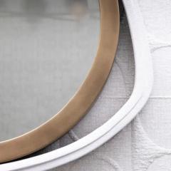  R Y Augousti Modern Mirror in White Shagreen with Bronze Patina Brass Details by R Y Augousti - 3896179