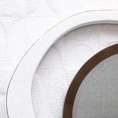  R Y Augousti Modern Mirror in White Shagreen with Bronze Patina Brass Details by R Y Augousti - 3896160