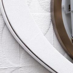  R Y Augousti Modern Mirror in White Shagreen with Bronze Patina Brass Details by R Y Augousti - 3896192