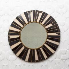  R Y Augousti Modern Mirror with Shagreen Shell and Brass Details by R Y Augousti - 3896126