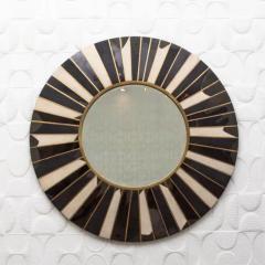  R Y Augousti Modern Mirror with Shagreen Shell and Brass Details by R Y Augousti - 3896127