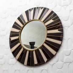  R Y Augousti Modern Mirror with Shagreen Shell and Brass Details by R Y Augousti - 3896135