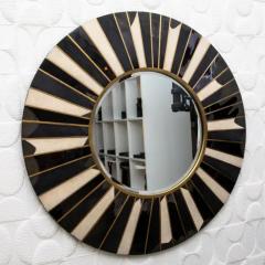  R Y Augousti Modern Mirror with Shagreen Shell and Brass Details by R Y Augousti - 3896149