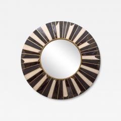  R Y Augousti Modern Mirror with Shagreen Shell and Brass Details by R Y Augousti - 3901204