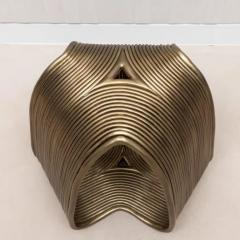  R Y Augousti Modern Sculptural Stool in Bronze Patina Brass by R Y Augousti - 3847200