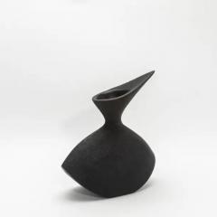  R Y Augousti Modern Sculptural Vase in Black Shagreen by R Y Augousti - 3876802