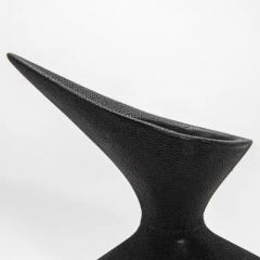  R Y Augousti Modern Sculptural Vase in Black Shagreen by R Y Augousti - 3876813