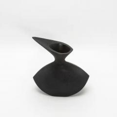  R Y Augousti Modern Sculptural Vase in Black Shagreen by R Y Augousti - 3876838