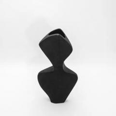  R Y Augousti Modern Sculptural Vase in Black Shagreen by R Y Augousti - 3879553