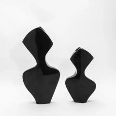  R Y Augousti Modern Sculptural Vase in Black Shell by R Y Augousti - 3876624