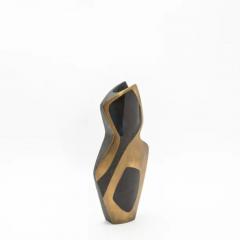  R Y Augousti Modern Sculptural Vase in Shagreen with Shell and Brass Details by R Y Augousti - 3876577