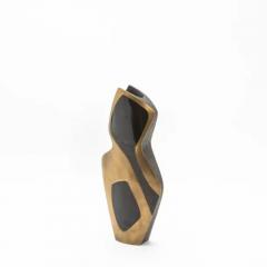  R Y Augousti Modern Sculptural Vase in Shagreen with Shell and Brass Details by R Y Augousti - 3876578