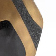  R Y Augousti Modern Sculptural Vase in Shagreen with Shell and Brass Details by R Y Augousti - 3876598