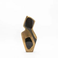  R Y Augousti Modern Sculptural Vase in Shagreen with Shell and Brass Details by R Y Augousti - 3876603