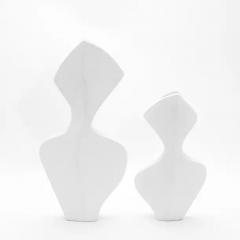  R Y Augousti Modern Sculptural Vase in White Shagreen by R Y Augousti - 3869915
