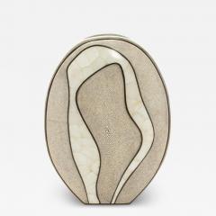  R Y Augousti Modern Vase in Natural Shagreen with Quartz and Brass Details by R Y Augousti - 3884671