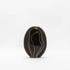  R Y Augousti Modern Vase in Shagreen with Black Shell and Brass Details by R Y Augousti - 3876859