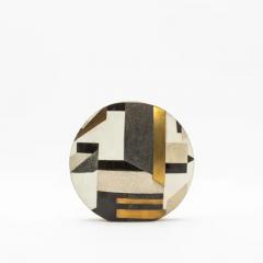  R Y Augousti Modern Vase in Shagreen with Black Shell and Brass Details by R Y Augousti - 3879469