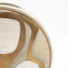  R Y Augousti Modern Vase in Shagreen with Mother of Pearl and Brass Details by R Y Augousti - 3879519