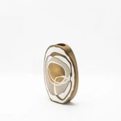  R Y Augousti Modern Vase in Shagreen with Mother of Pearls and Brass Details by R Y Augousti - 3876685