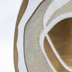  R Y Augousti Modern Vase in Shagreen with Mother of Pearls and Brass Details by R Y Augousti - 3876690