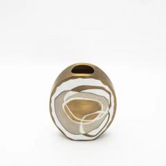  R Y Augousti Modern Vase in Shagreen with Mother of Pearls and Brass Details by R Y Augousti - 3876698