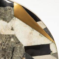  R Y Augousti Modern Vase in Shagreen with Quartz Shell and Brass Details by R Y Augousti - 3869660