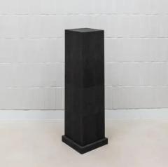  R Y Augousti Pair of Modern Classic Columns in Black Shagreen by R Y Augousti - 3847452