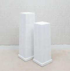  R Y Augousti Pair of Modern Classic Columns in White Shagreen by R Y Augousti - 3847348