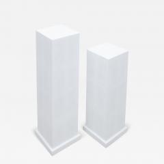  R Y Augousti Pair of Modern Classic Columns in White Shagreen by R Y Augousti - 3855150