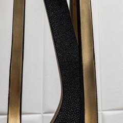  R Y Augousti Pair of Modern Lamps in Black Shagreen with Bronze Patina Brass by R Y Augousti - 4208063