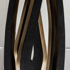  R Y Augousti Pair of Modern Lamps in Black Shagreen with Bronze Patina Brass by R Y Augousti - 4208069