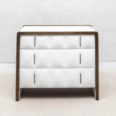  R Y Augousti Pair of Quilted Chest of Drawers in Shagreen with Brass Details by R Y Augousti - 3847294