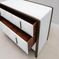  R Y Augousti Pair of Quilted Chest of Drawers in Shagreen with Brass Details by R Y Augousti - 3847296