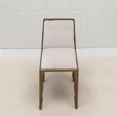  R Y Augousti Pair of Velvet Upholstered Chairs with Patina Brass Accents by R Y Augousti - 3848448